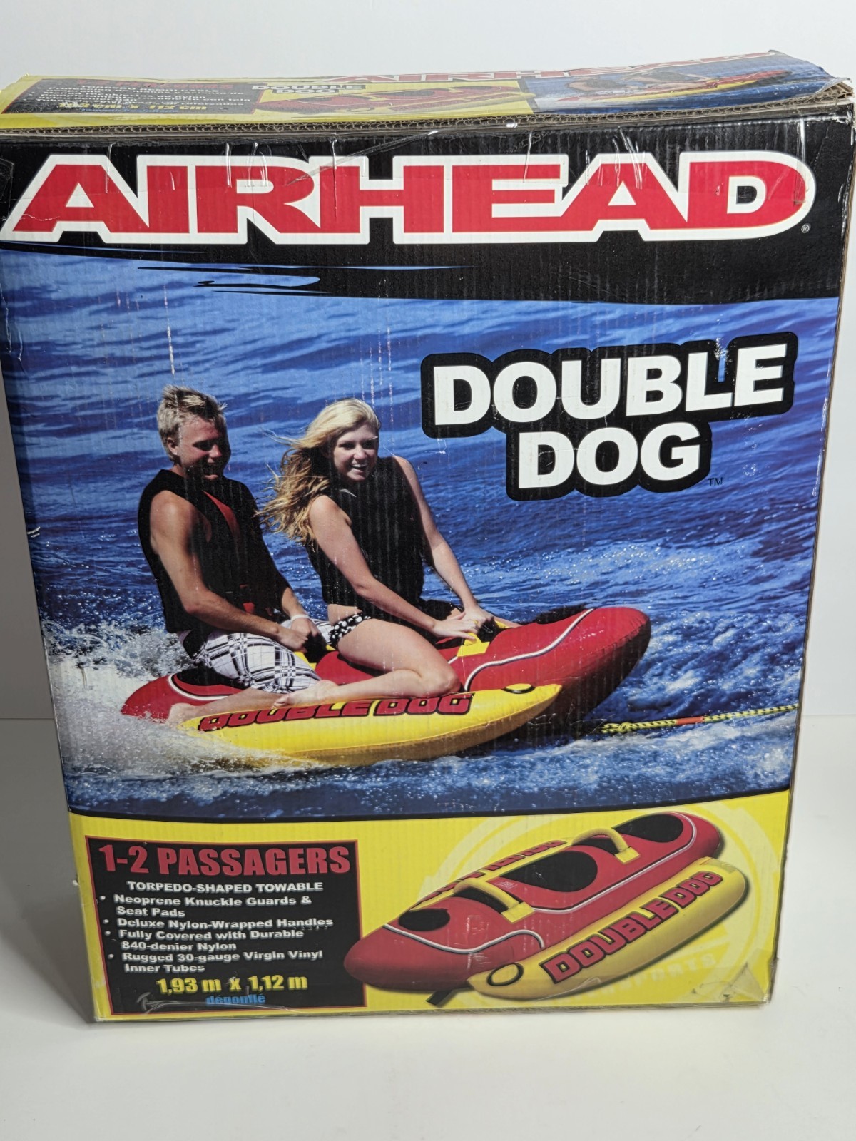 Kwik Tek Airhead Double Dog 1-2 Rider Towable Boat Tube HD-2 Inflatable 🌭 Ride