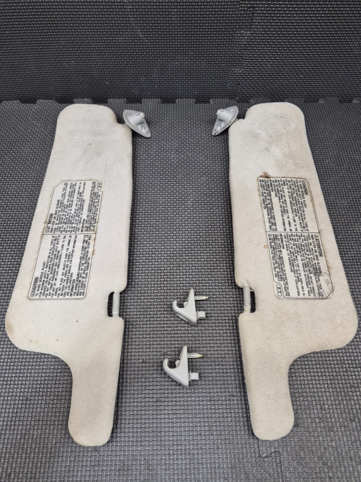 1994-1999 Toyota Celica Driver Left Passenger Right Side Sun Visor Gray SET