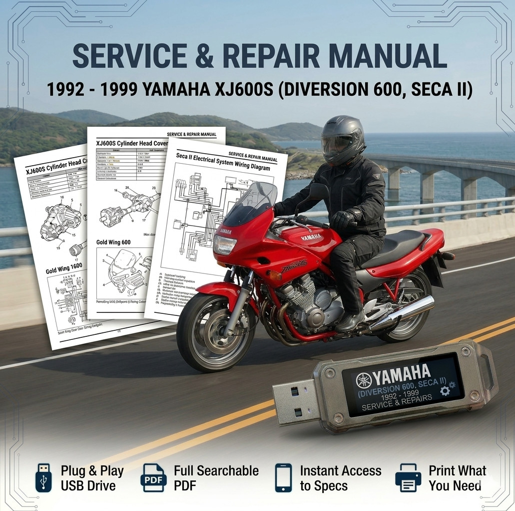 YAMAHA XJ600S DIVERSION 600 SECA II 1992 - 1999 SERVICE REPAIR SHOP MANUAL USB YAMAHA XJ600S DIVERSION 600 SECA II 1992 - 1999 SERVICE REPAIR SHOP MANUAL USB