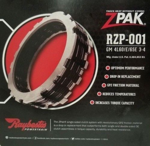 RAYBESTOS ZPak™ Z-Pak Pack RZP-001  TH700R4 TH700 700 4L60E  1988-On