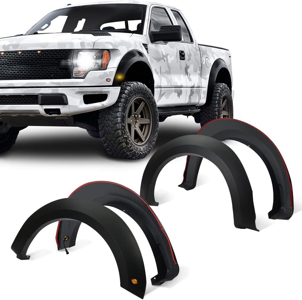 4 PCS Raptor-Style Fender Flares Fits For Ford F150 Styleside 2015-2017