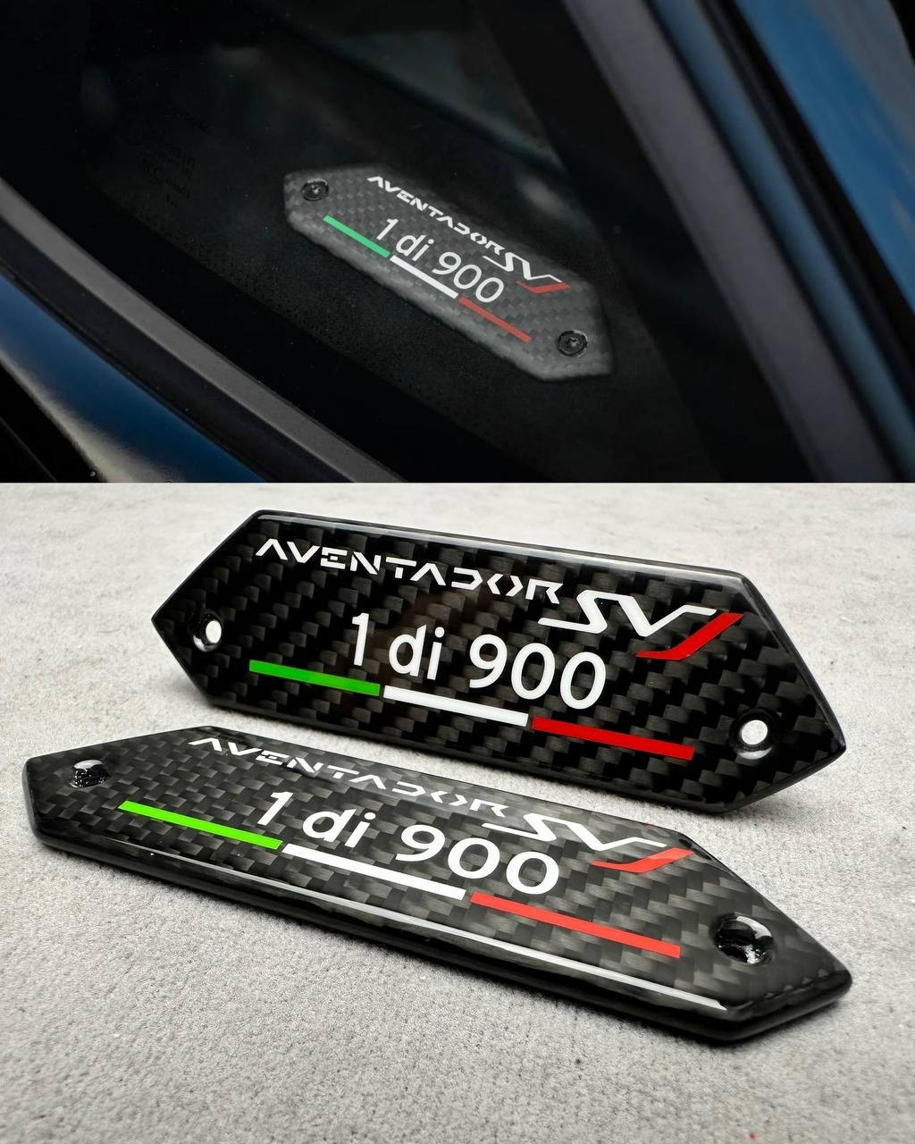 for Aventador SVJ 1 di 900 carbon pillar emblem badge interior set LP700-4