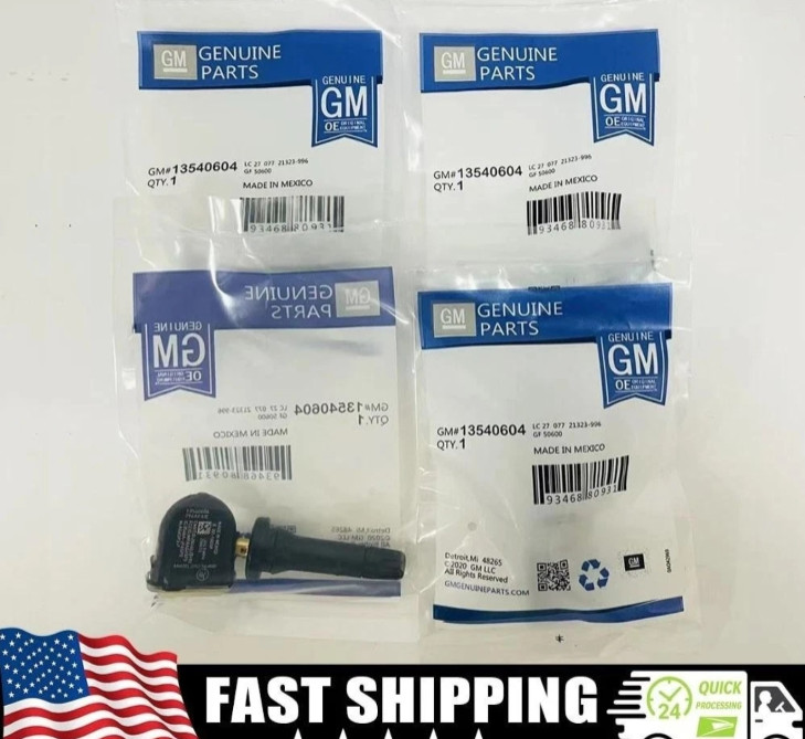 4x Genuine TPMS 13540604 Tire Pressure Sensor Buick Chevrolet Cadillac Escalade