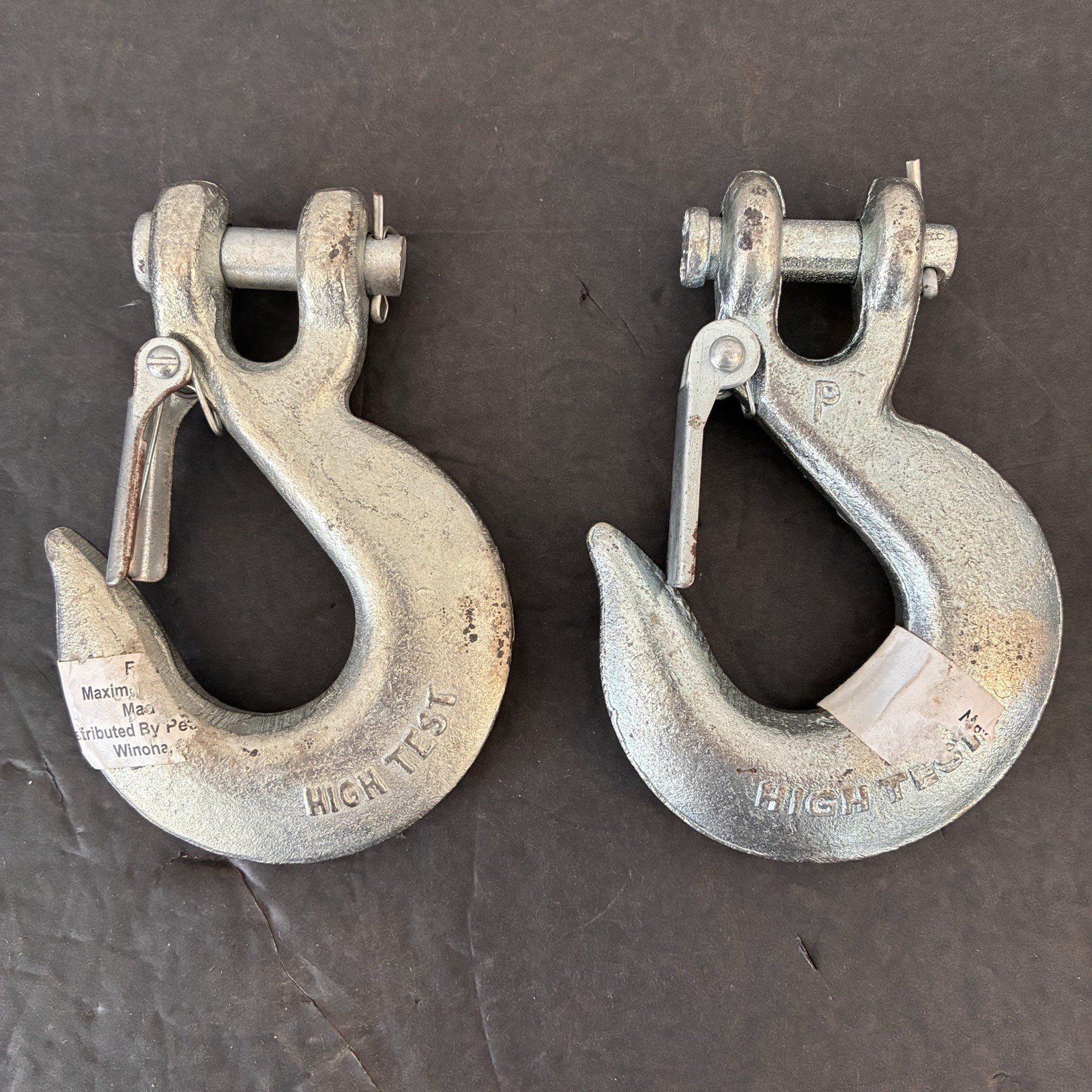 Lot Of 2 Clevis Slip Hook with Safety Latch 3/8” High Test NEW Lot Of 2 Clevis Slip Hook with Safety Latch 3/8” High Test NEW