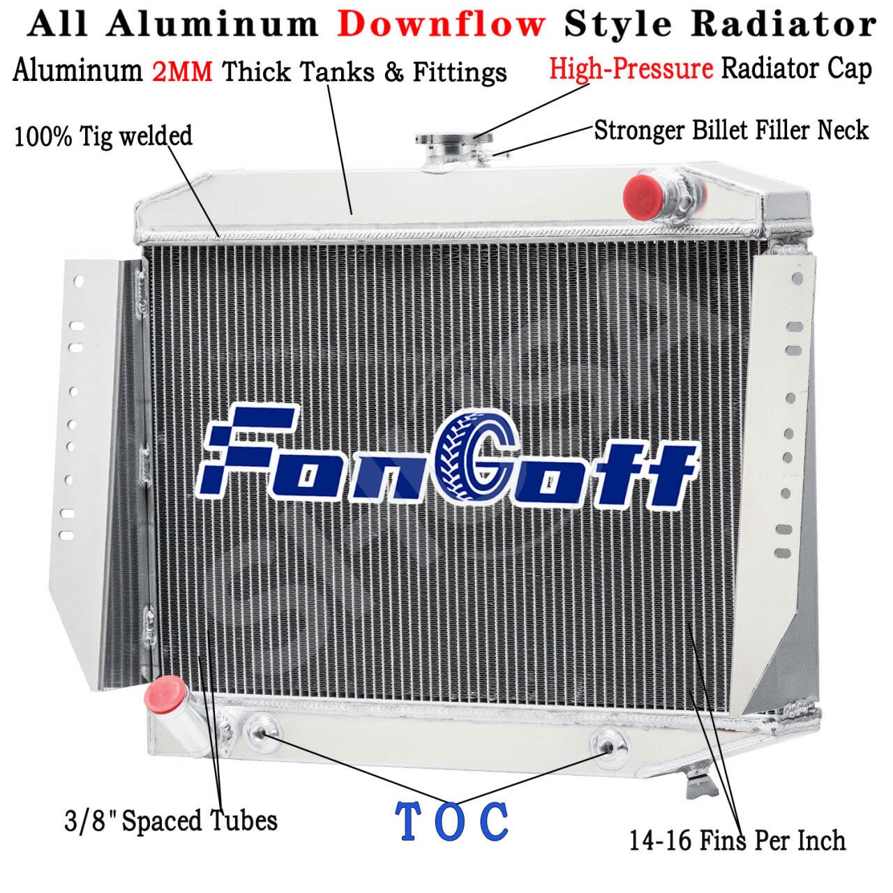 4 Row Radiator for 1972-79 1976 Jeep Wagoneer Cherokee J-Series J10 J20 V8