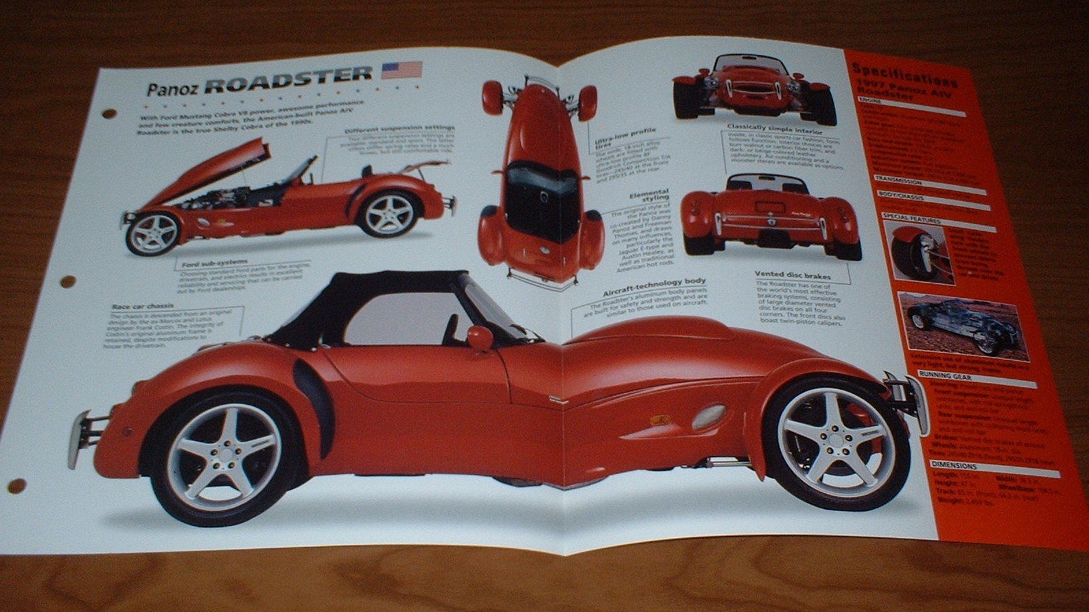 1997 PANOZ AIV ROADSTER ORIGINAL IMP BROCHURE SPECS INFO POSTER 97 96 98 99