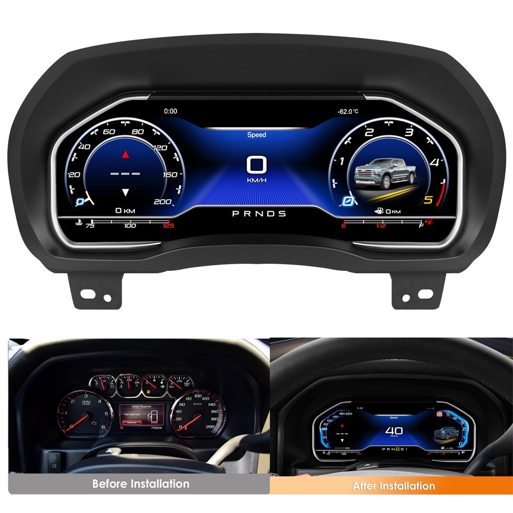 Car Dashboard LCD Digital Instrument Cluster For Chevrolet Silverado GMC Sierra