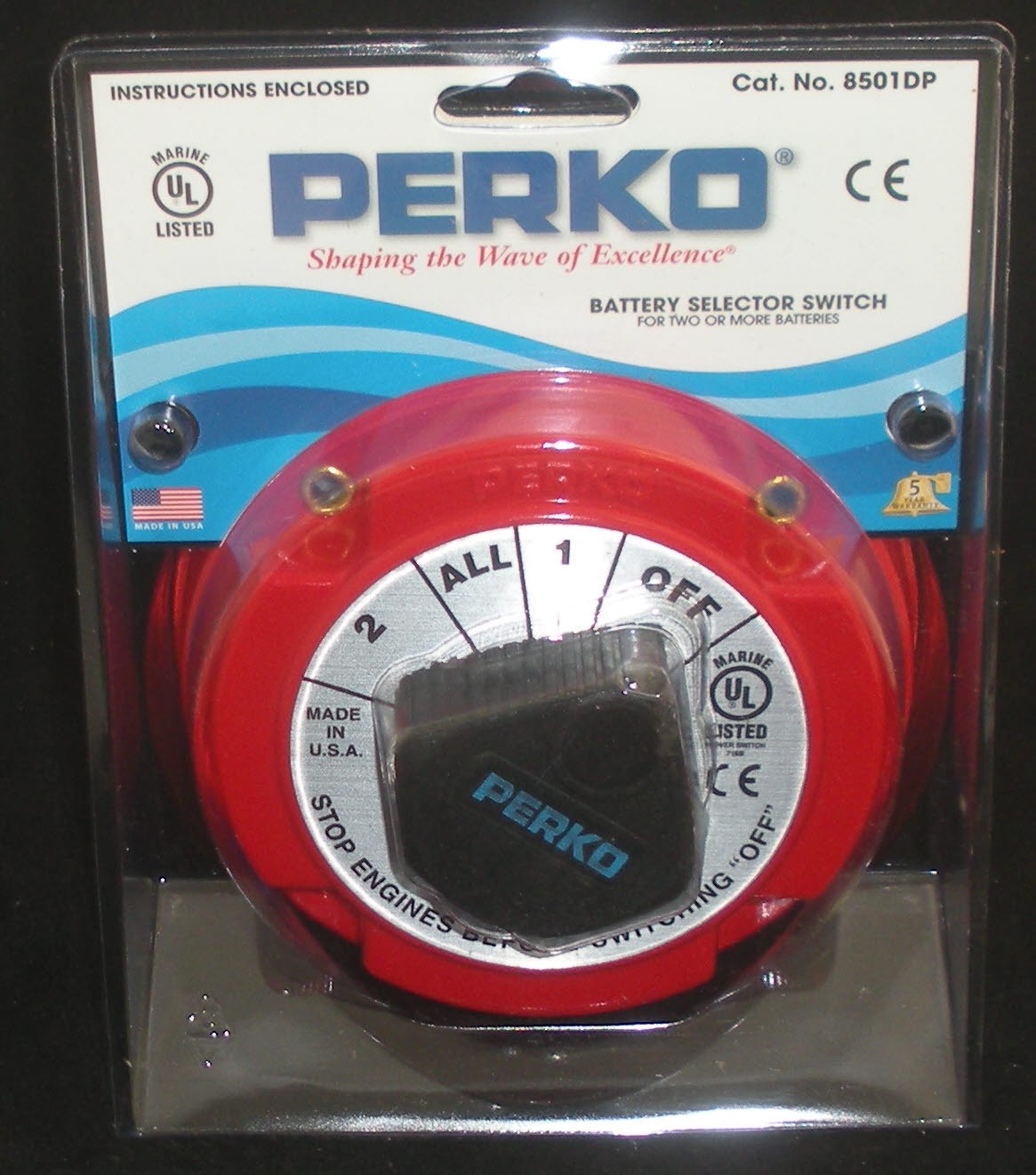 Perko 8501DP 8501 Battery Selector Switch for 2 Batteries 3/8