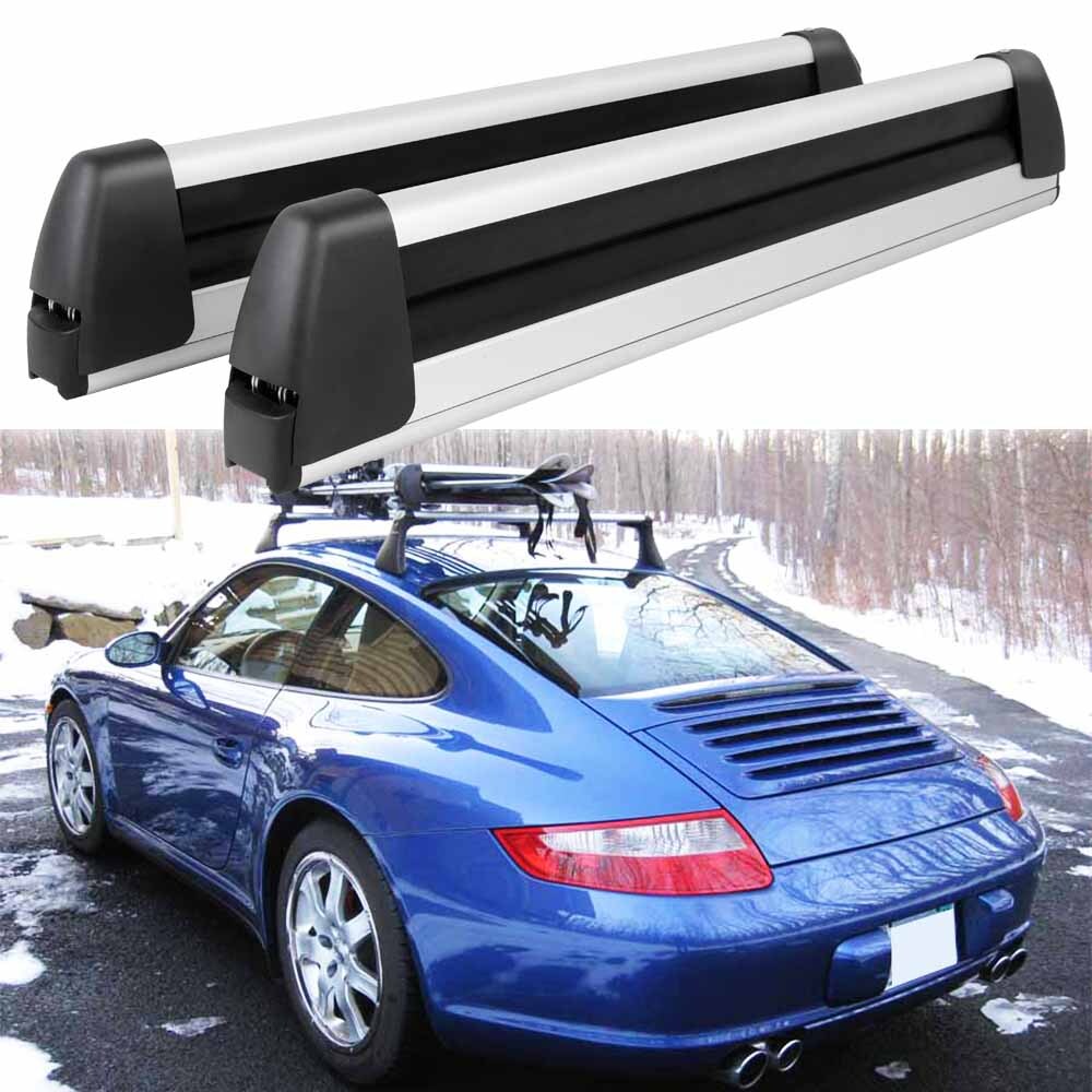 Snowboard Skis Top Roof Rack Carrier Cross Bars w/ Lock For Porsche Carrera GT