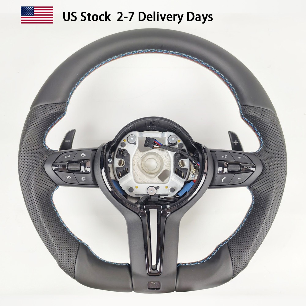 Black Chrome Steering Wheel For BMW F10 F06 F07 F11 F12 F13 F01 F02 5 6 7 Series