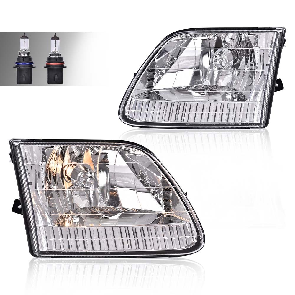 Chrome Headlights For 1997-2003 Ford F-150  1997-1999 F-250 1997-2002 Expedition