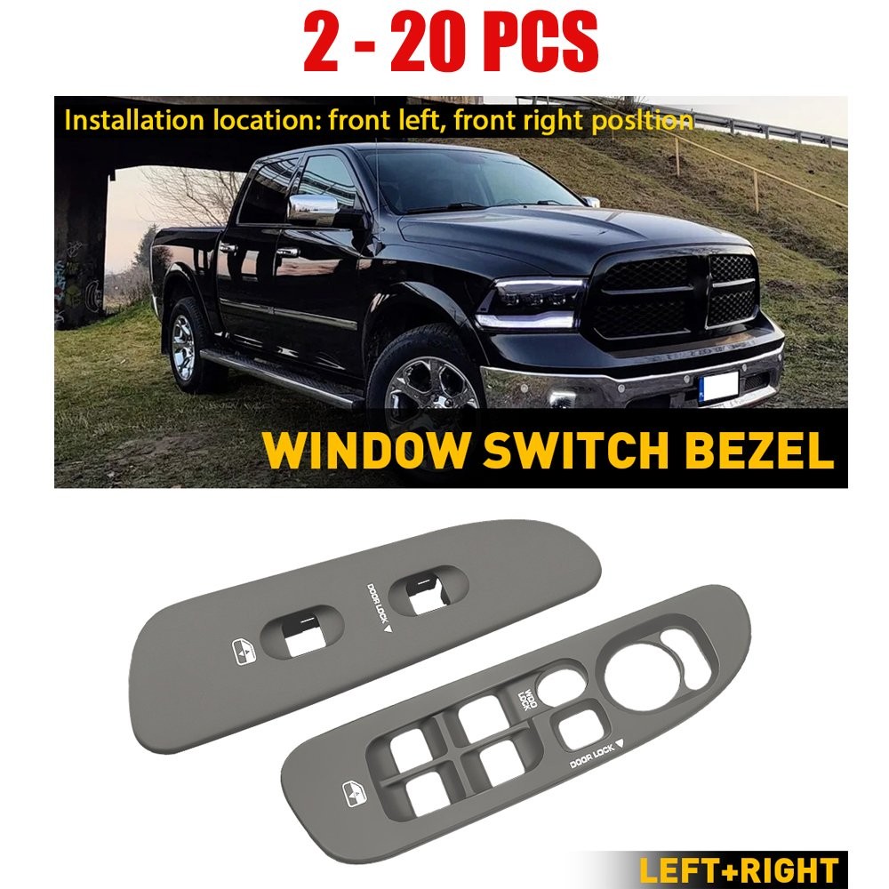2-20PCS Door Window Switch Panel Control Bezel Gray Fit 2002-2010 Dodge Ram 2500