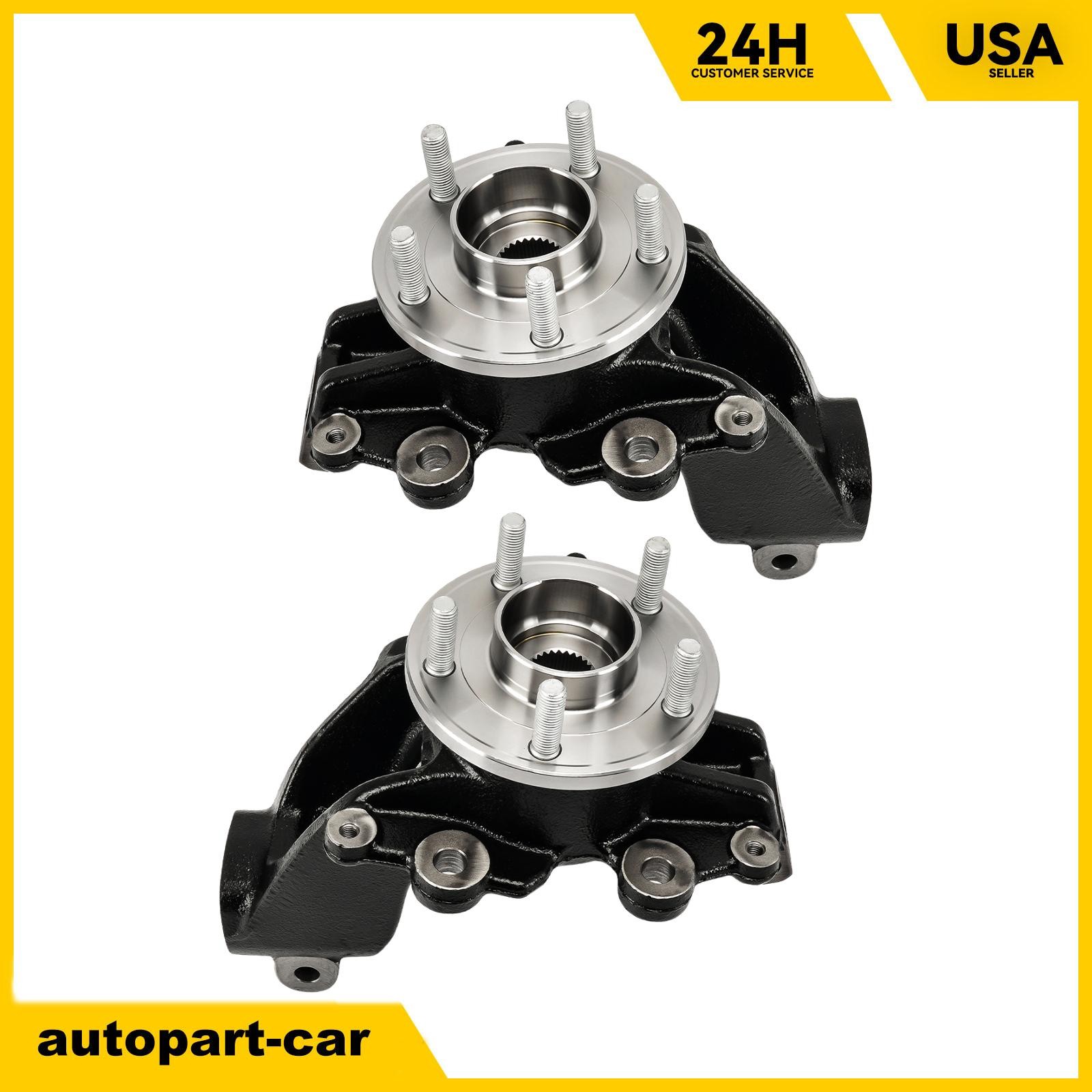 Both Front Steering Knuckle Wheel Hub Bearings Kit for 2012-2018 Ford Focus 2.0L