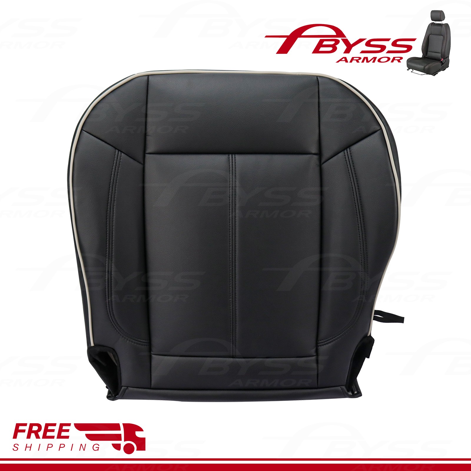 Fit 2006-2010 Hummer H3 Front Row Leather Replacement Bottom&Top Seat Cover Blk