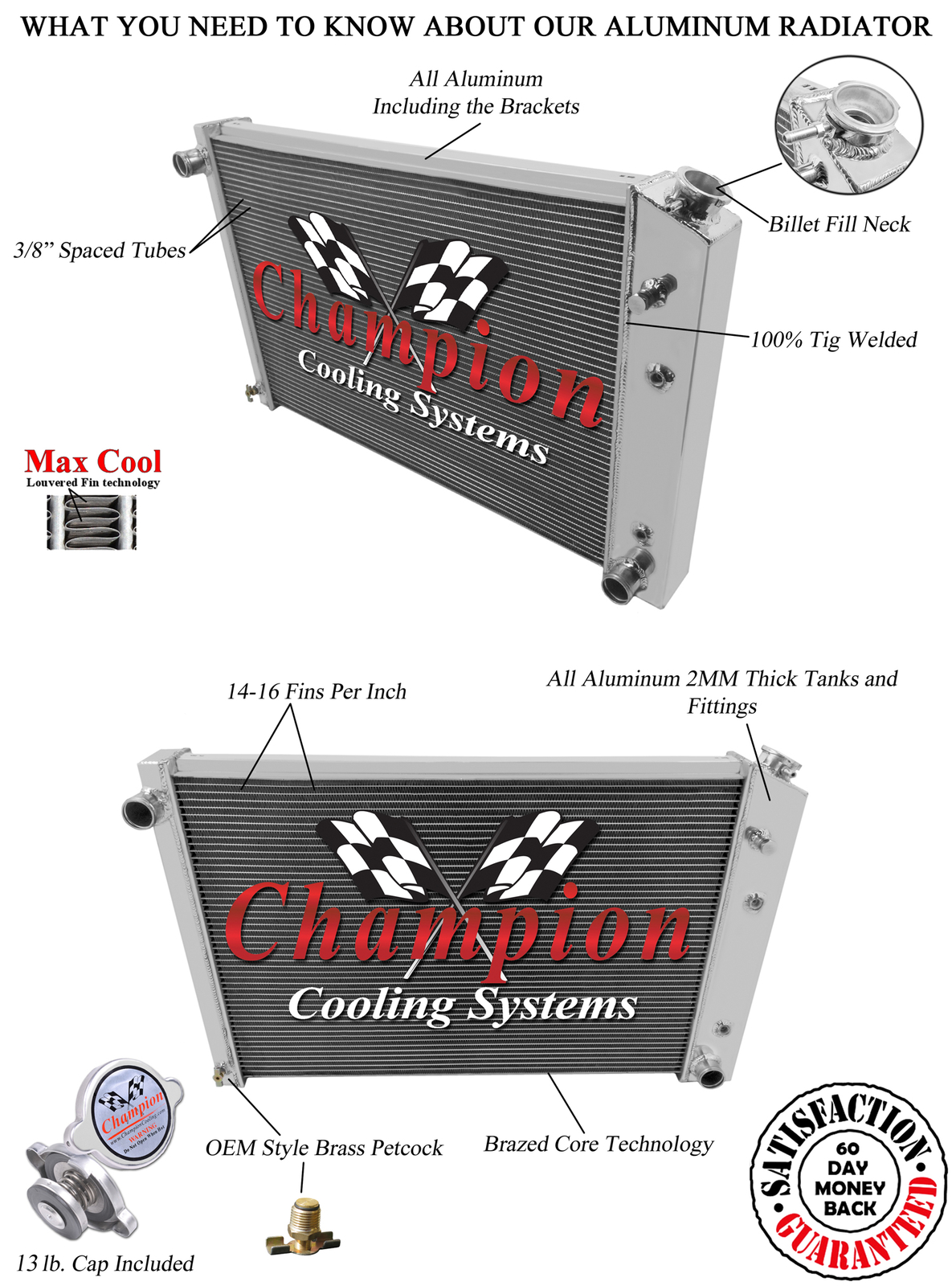 Eagle Racing 3 Row Aluminum Radiator For 1973 - 91 GMC/Chevy Trucks