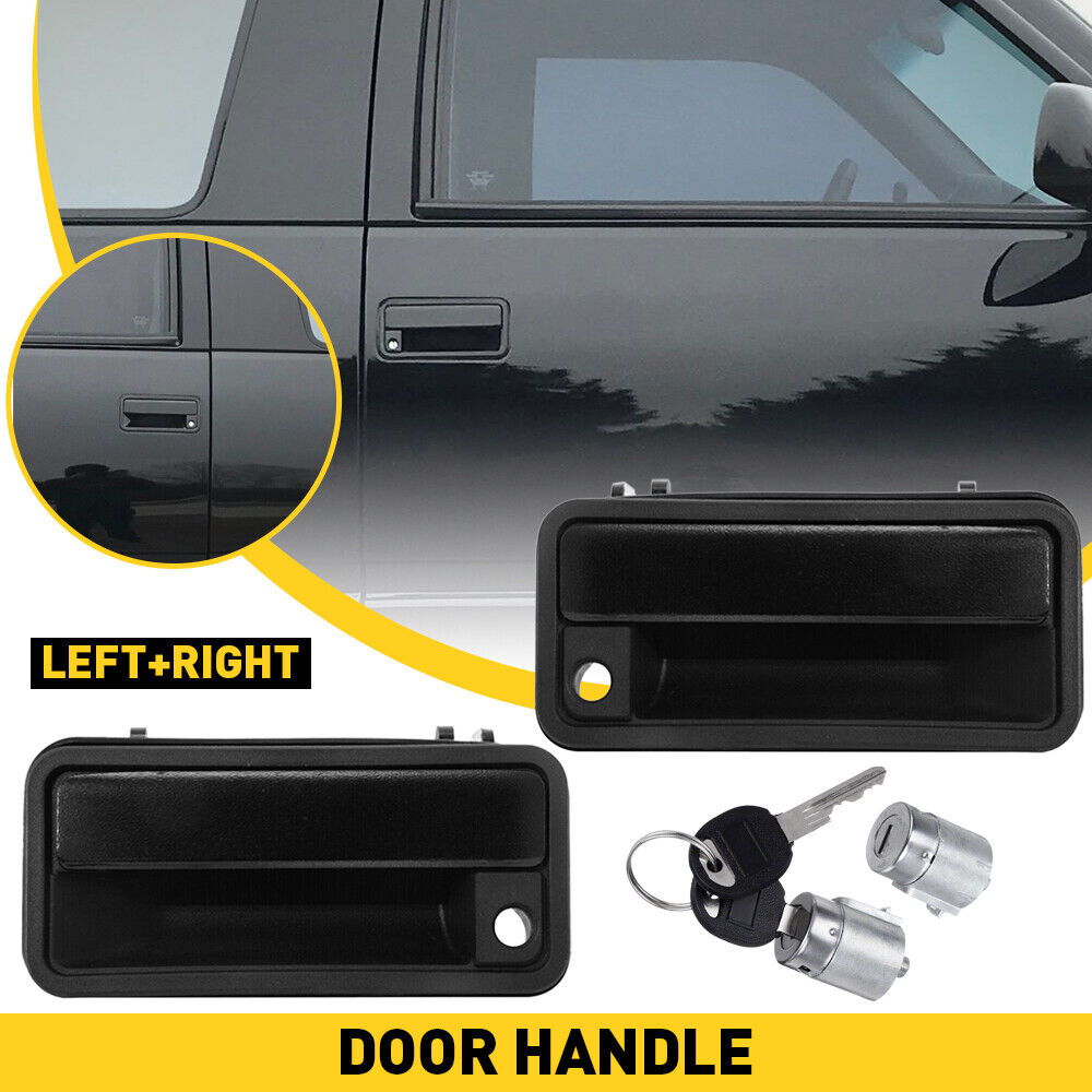 Exterior Door Handle w/ Lock Cylinder For Chevrolet C1500 GMC K1500 95-00 Front