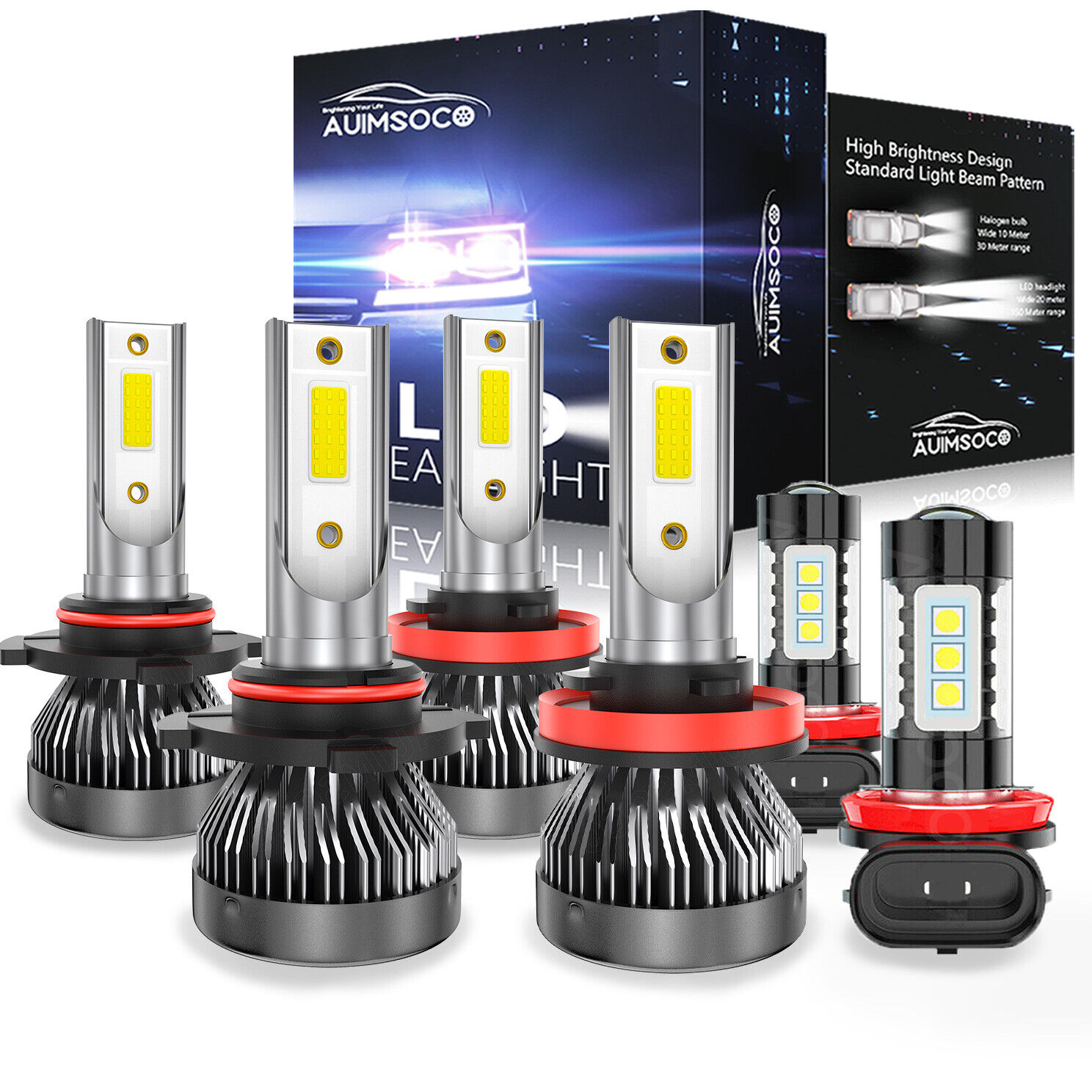 For Acura ILX 2013-2021 Sedan 4-Door 6x LED Headlight High Low + Fog Light Bulbs