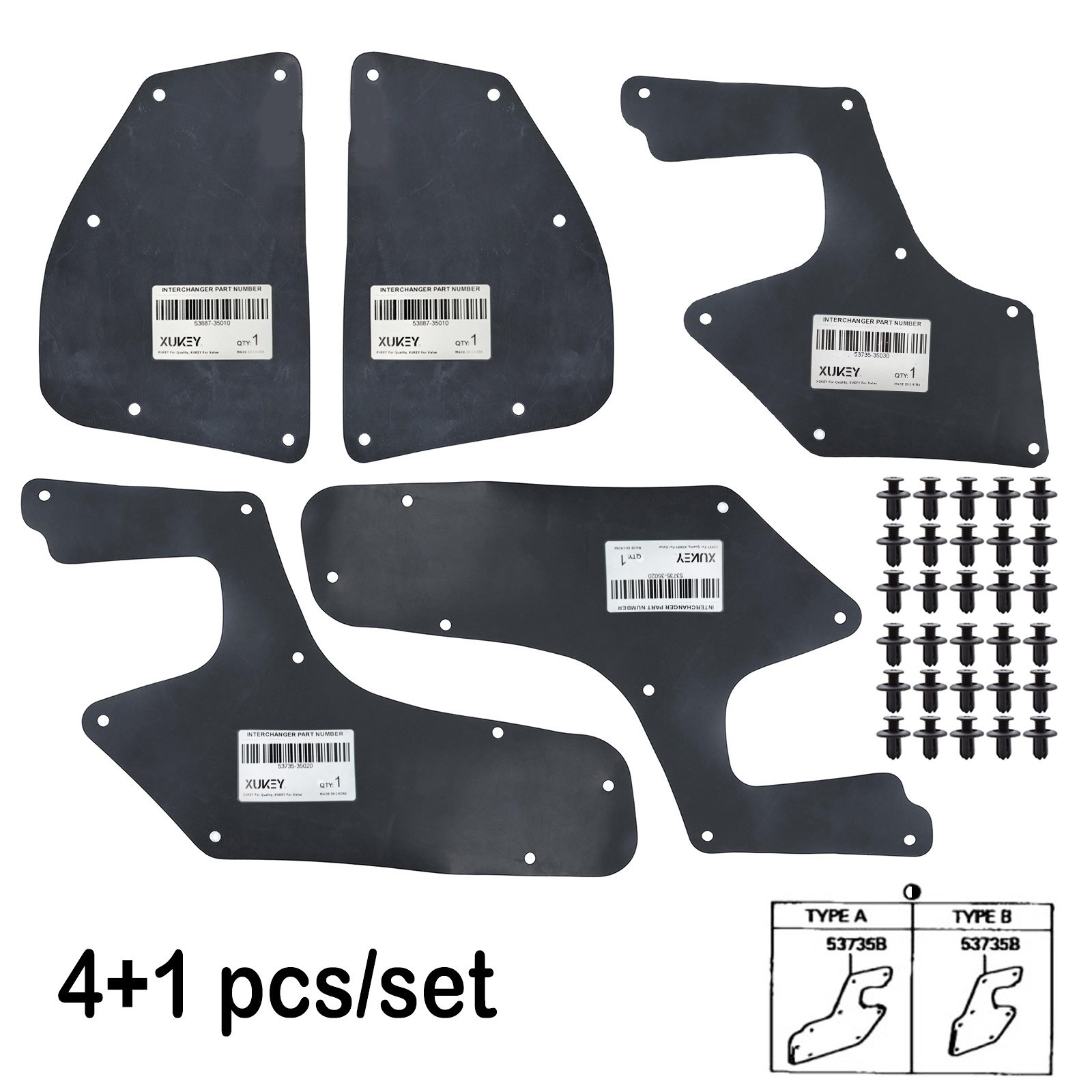 5pc Splash Shields Inner Fender Liner Apron Seals Guards for Toyota Tacoma 95-03