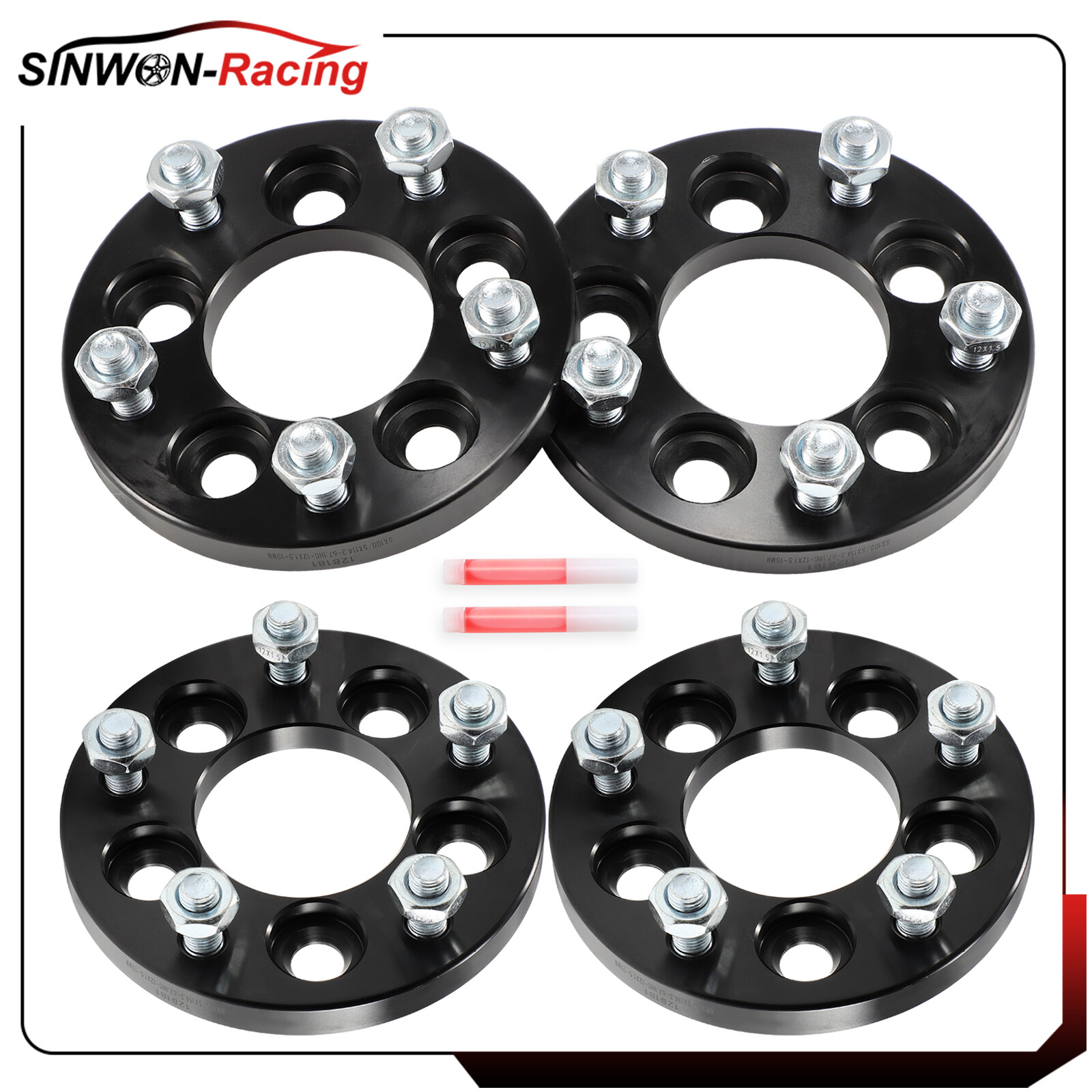 4 X For Toyota Lexus Dodge 15mm 5x100mm to 5x114.3mm 12x1.5 Studs Wheel Adapters