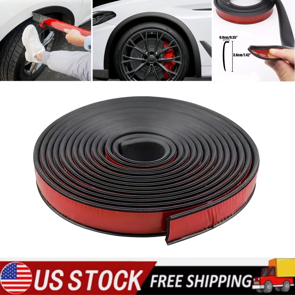 9.8FT Car Fender Flare Wheel Eyebrow Arch Trim Protector Sticker Rubber Strip