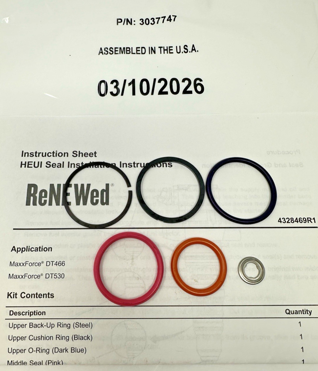 NEW Navistar Injector O-Ring Seal Kit for International DT466, DT530, 1830742C92 NEW Navistar Injector O-Ring Seal Kit for International DT466, DT530, 1830742C92
