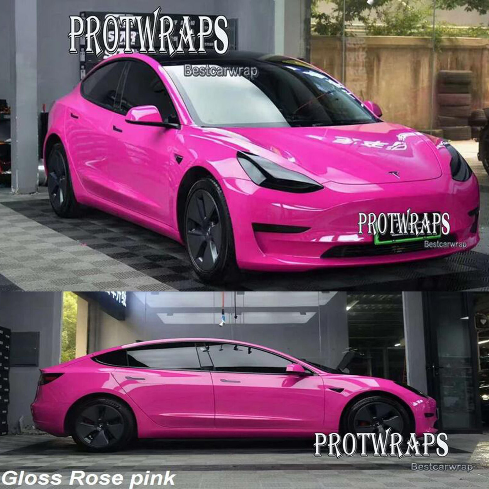 Full Roll 65FT x 5FT Premium Ultra Glossy Vinyl Car Wrap Film Sticker Rose Pink