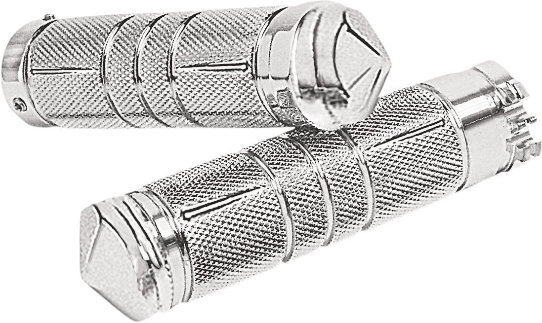 Accutronix Elite Chrome Billet Grips Knurled Diamond GR100-SKIC