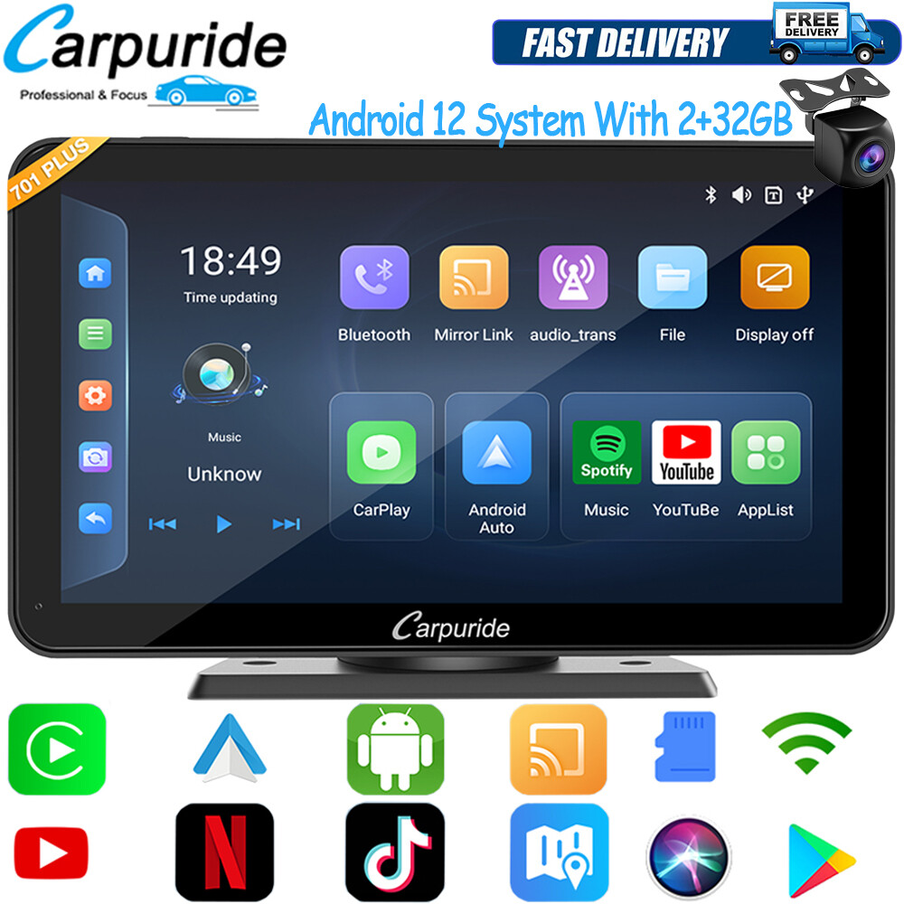 Carpuride 701Plus Dual Bluetooth Wireless Apple CarPlay GPS Android Auto Radio