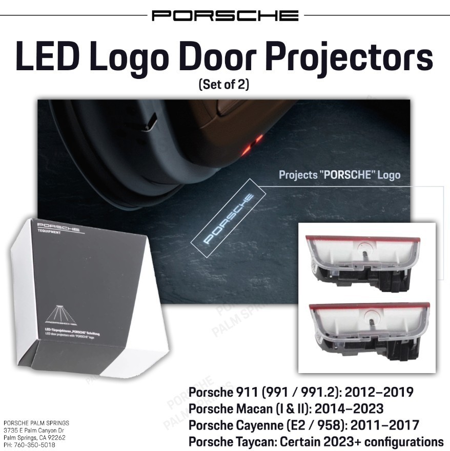 Genuine Porsche LED Logo Door Projectors (9Y0044910A)