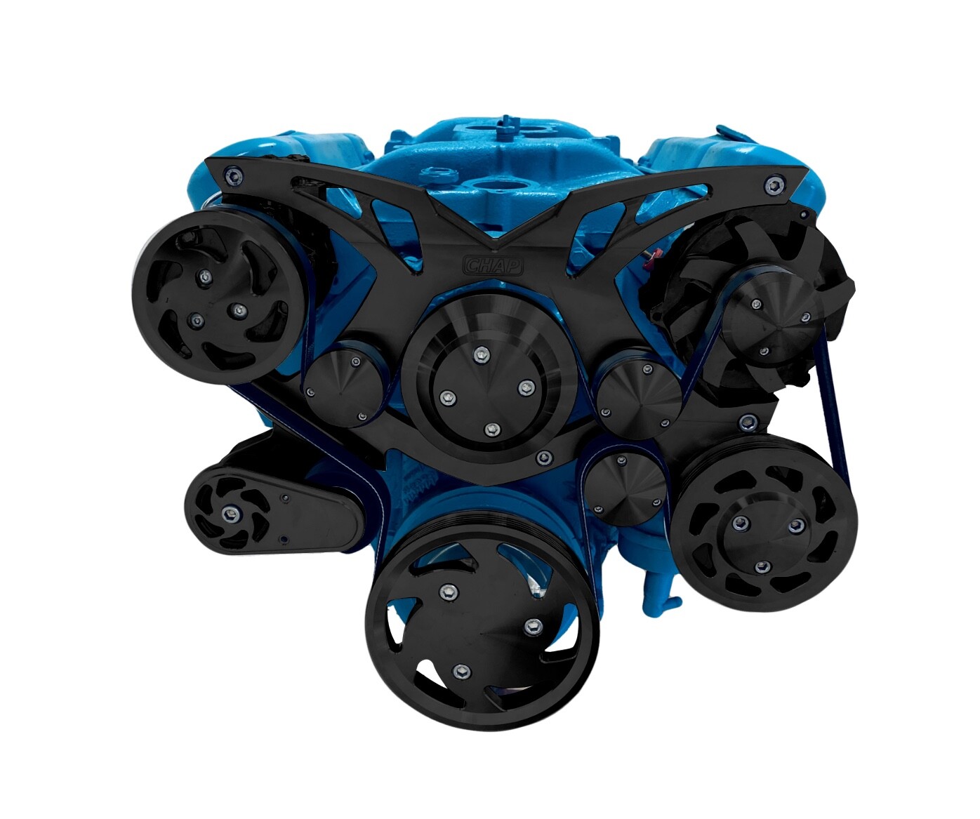 Pontiac All Inclusive Serpentine  System 350 400 428 455 ALT PS AC BLACK