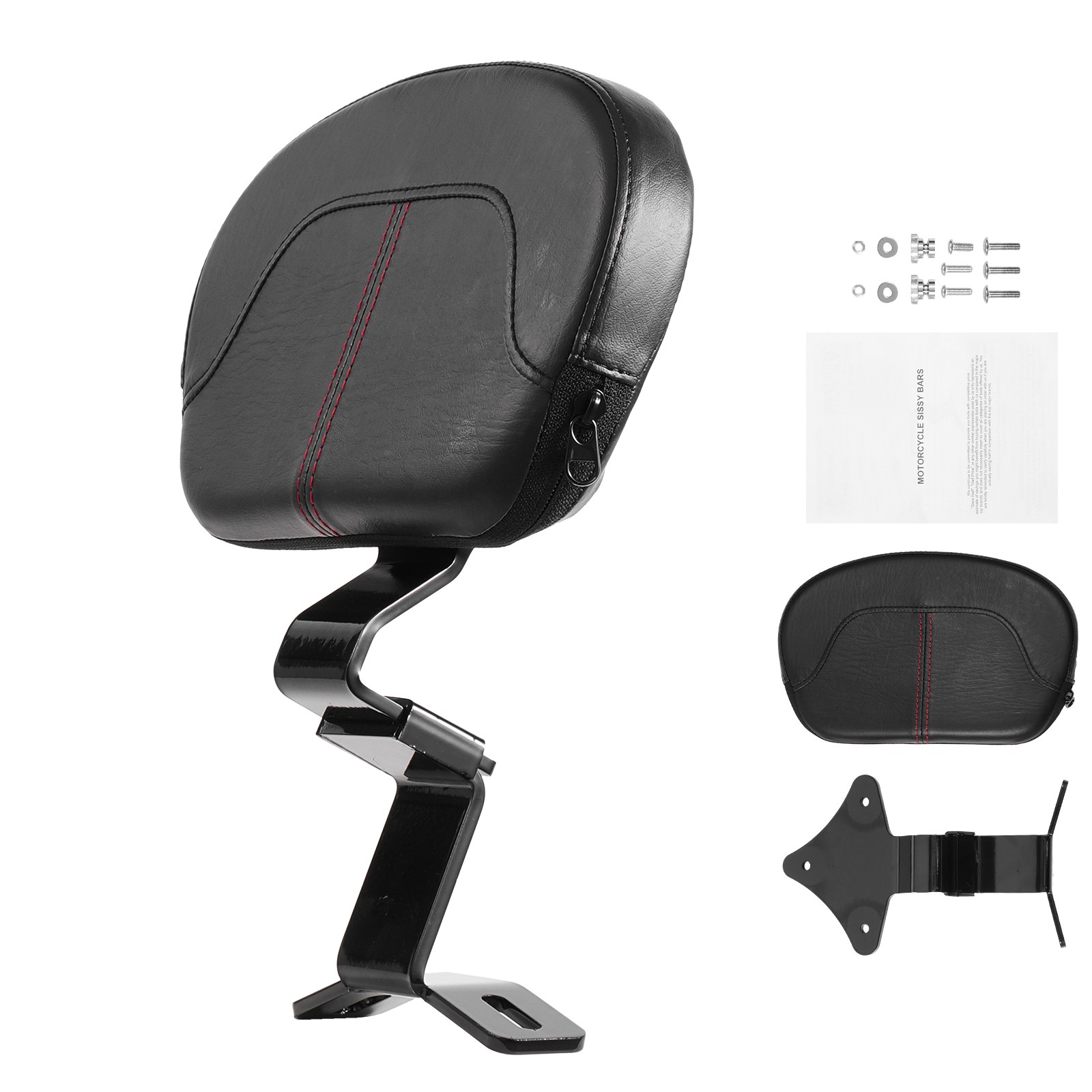 Uimoso Motorcycle Passenger Backrest for Harley Touring Models, 12.2 in
