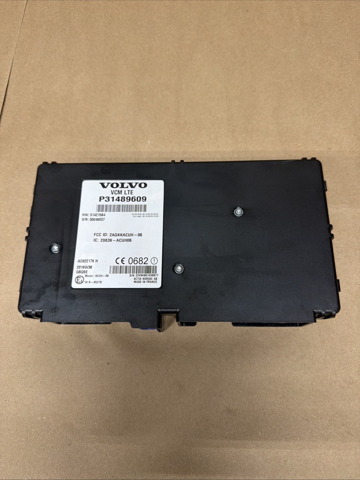 16 - 21 Volvo XC90 S90 VCM Vehicle Connectivity Telematics Module 31489609 OEM 