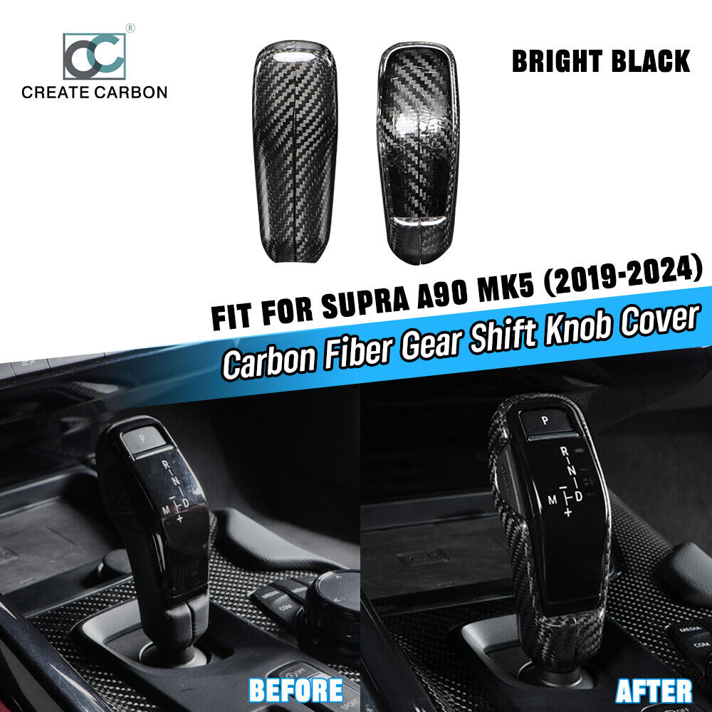 Gear Shift Knob Cover Trim Real Carbon Fiber Fit For GR Supra MK5 A90(LHD)