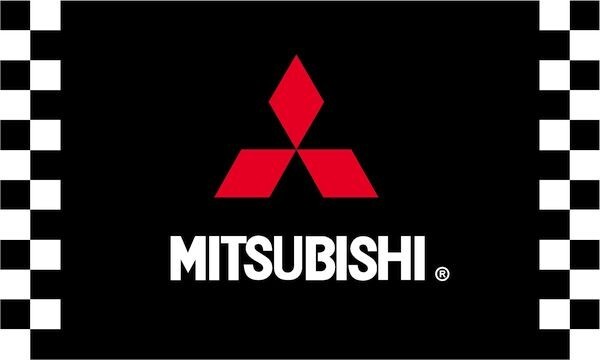 Mitsubishi Checkered Racing 3x5 Ft Banner Flag Motorcycle Garage Wall Banner