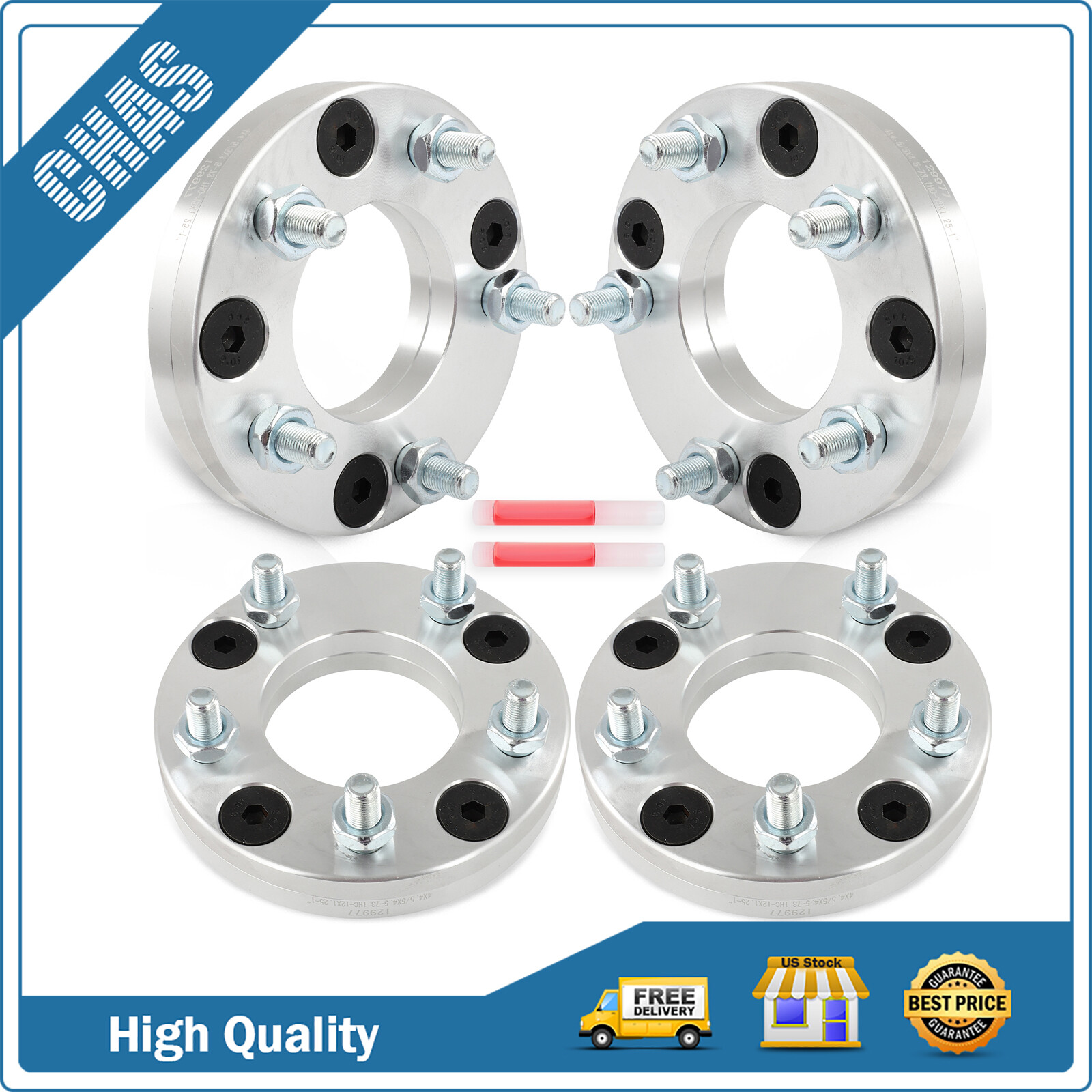 (4) 4x4.5 to 5x4.5 Wheel Adapters 1 inch 4x114.3 Hub to 5x114.3 Wheel For Nissan