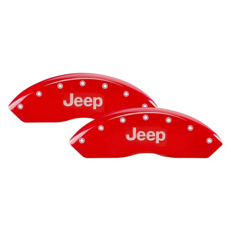 For Jeep Wrangler 18-24 Caliper Covers Gloss Red Caliper Covers w Jeep Engraving