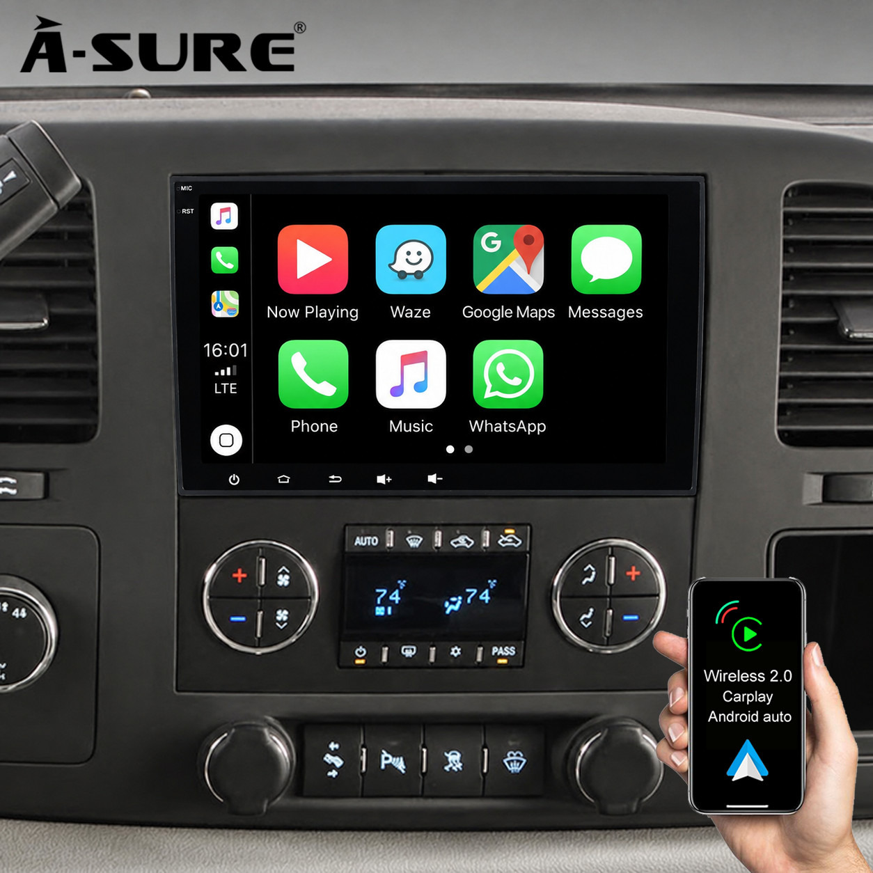 Car Stereo Radio CarPlay Android For Chevy Silverado Sierra 2007-2013 Sierra 32G