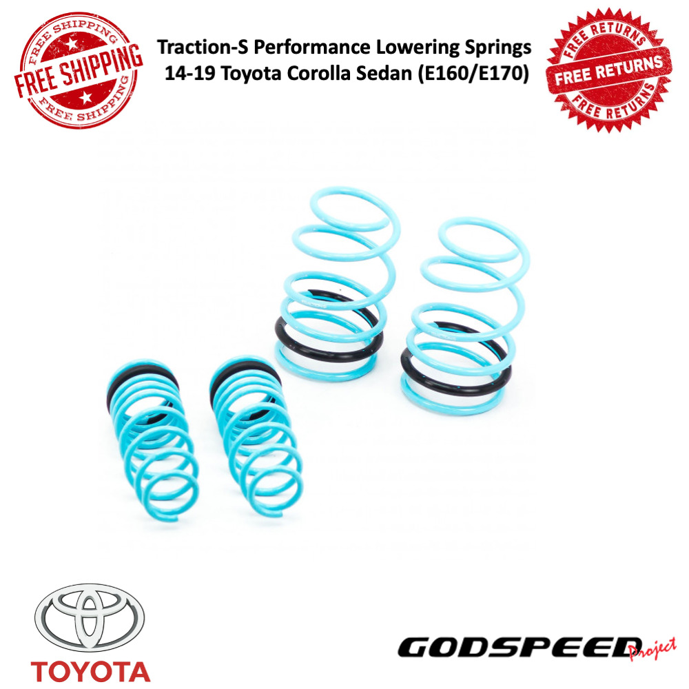 Godspeed Traction-S Performance Lowering Spring Fits 14-19 Toyota Corolla Sedan