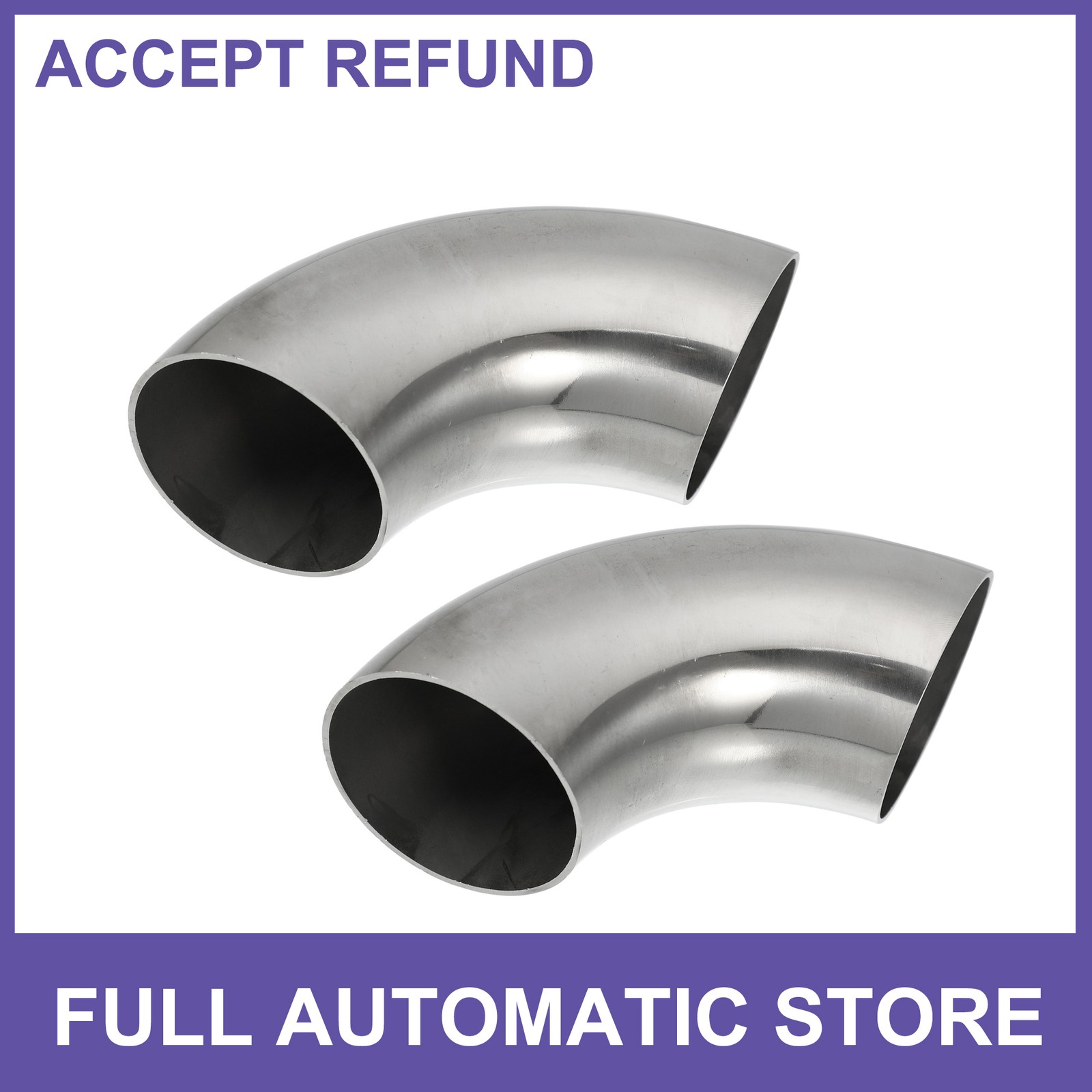 TWO OD 2.25 Inch 90 Degree 1.5mm Thickness Mandrel Bend Elbow SS304 Universal