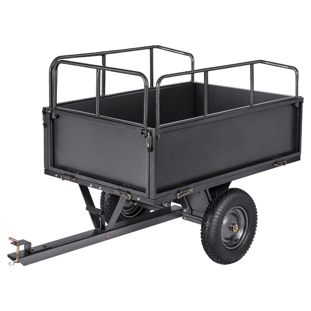 17 Cu. Ft 600lb Heavy Duty Steel Dump Cart for ATV/UTV Trailer Tow Behind