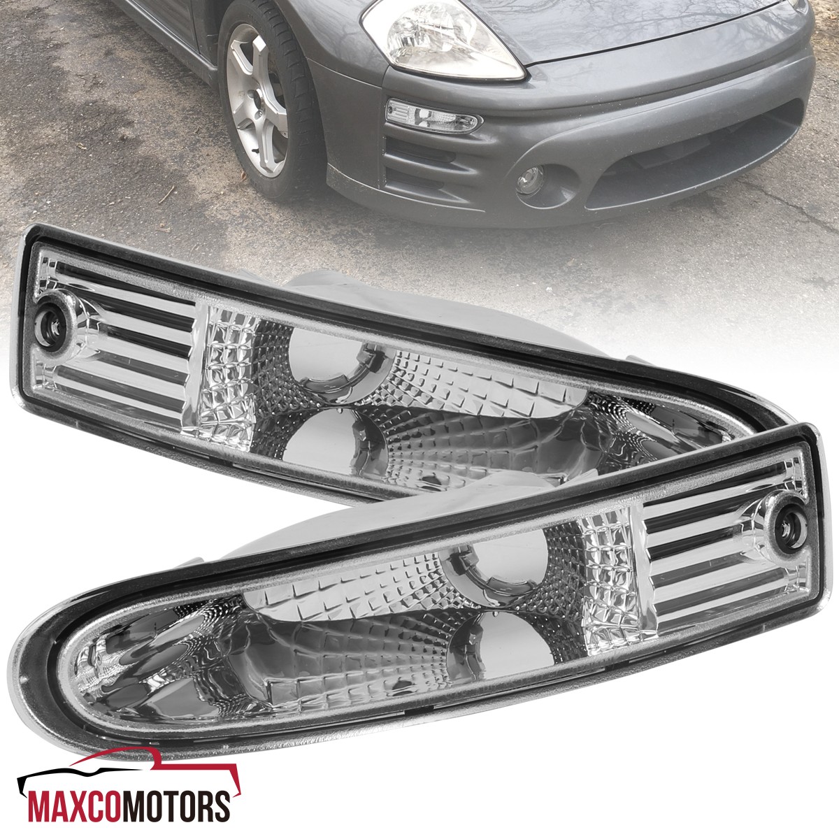 Bumper Lights Fits 2000-2002 Mitsubishi Eclipse Clear Front Turn Signal Lamps Bumper Lights Fits 2000-2002 Mitsubishi Eclipse Clear Front Turn Signal Lamps