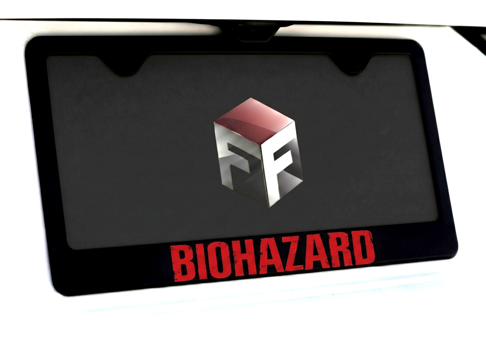 BIOHAZARD License Plate Frame Black Metal | Resident Game Zombie Requiem Gift