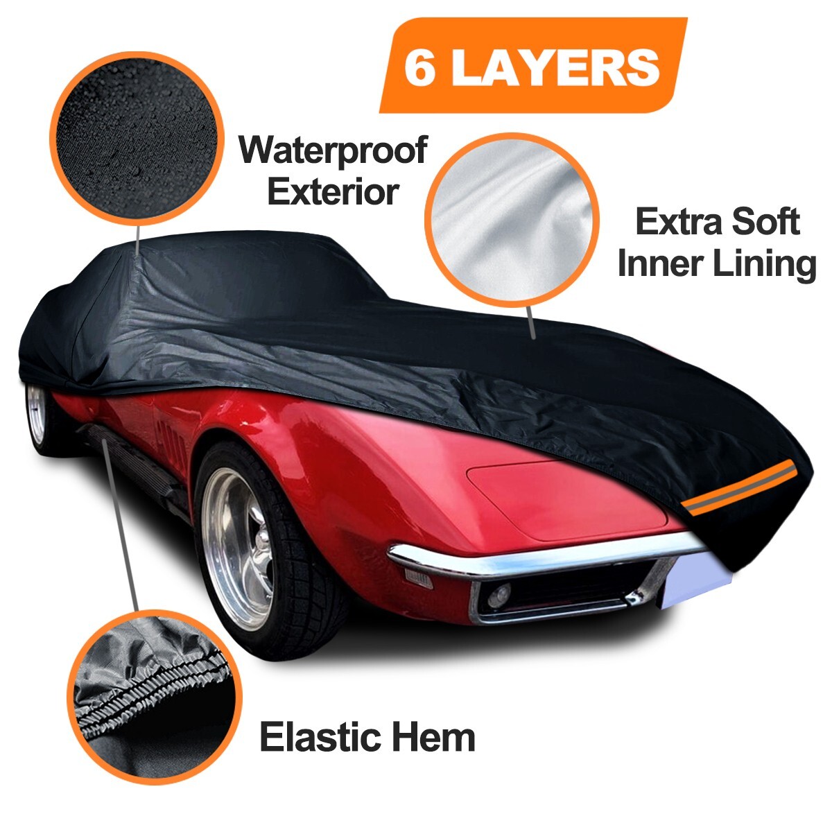 6 Layer Custom Car Cover All-Weather Outdoor For Chevy Corvette C3 1968-1983 6 Layer Custom Car Cover All-Weather Outdoor For Chevy Corvette C3 1968-1983