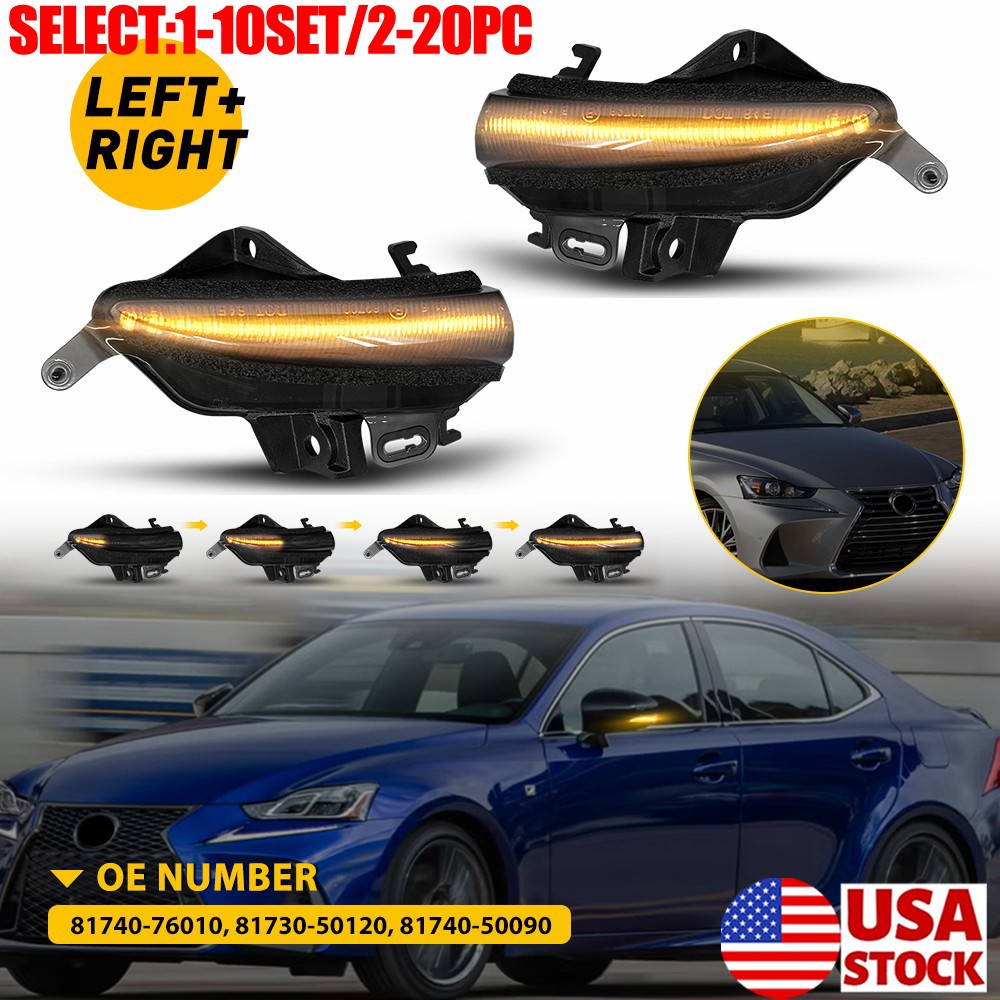 2-20X Amber Sequential LED Mirror Turn Signal Light Fit Lexus IS200t ES350 IS250 2-20X Amber Sequential LED Mirror Turn Signal Light Fit Lexus IS200t ES350 IS250