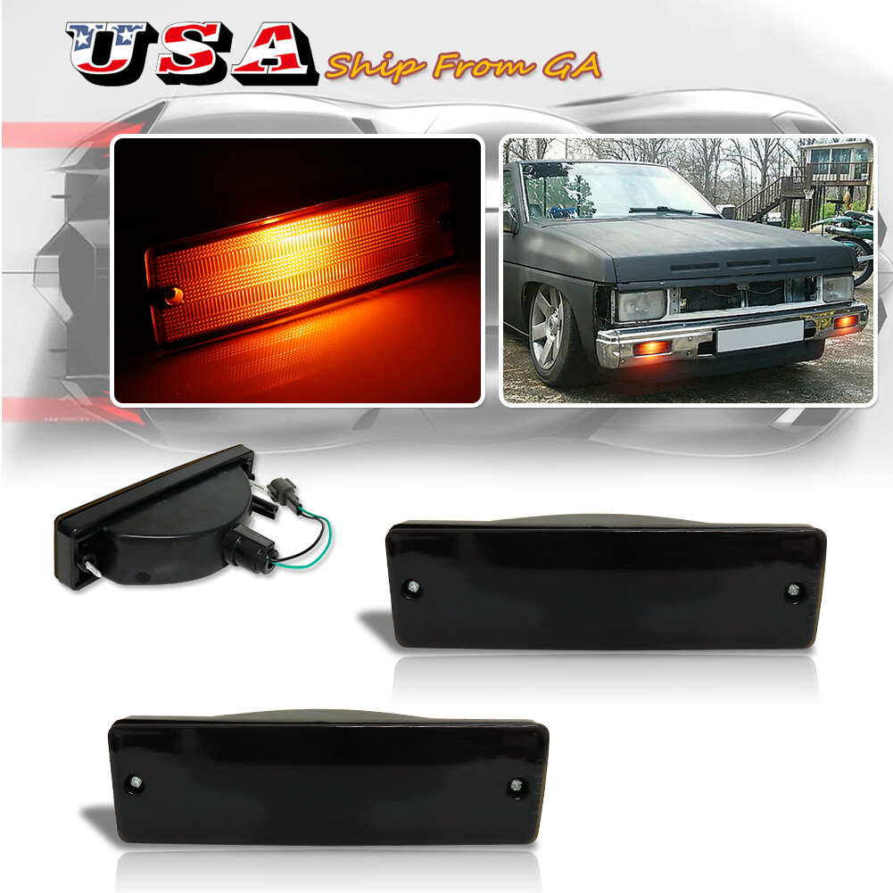 Smoked Park Turn Signal Light LH & RH For 88-95 Pathfinder 88-97 Hardbody Pickup
