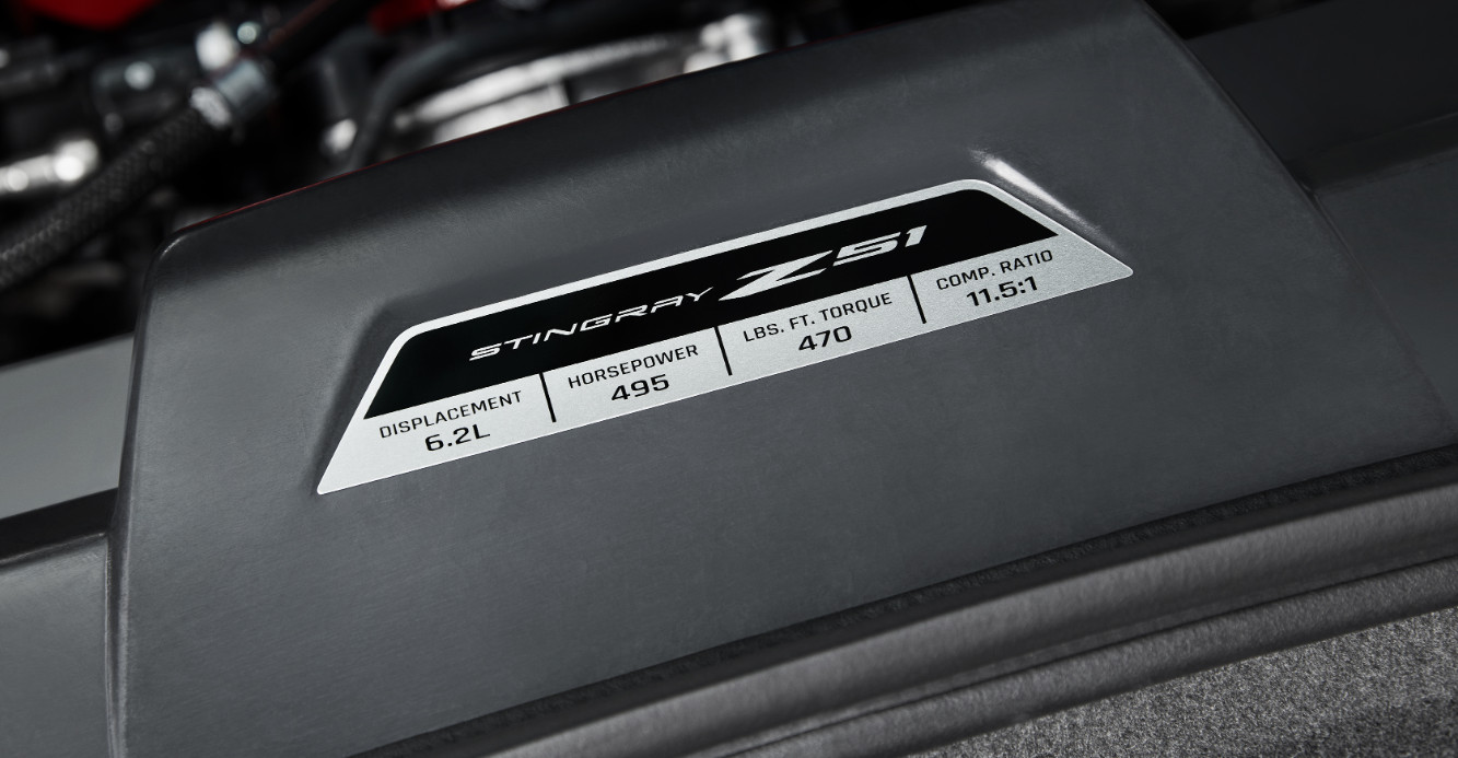 2025-26 Chevrolet Corvette Engine Specification Plaque For Z51 Package Models GM