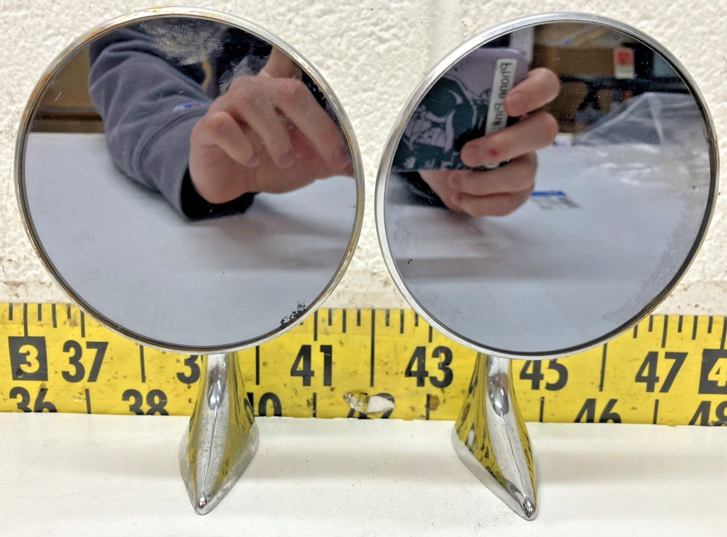 Nice OEM GM Set of 2 Side View Mirror's 565472 M751 1954-1956 Oldsmobile (SC6)
