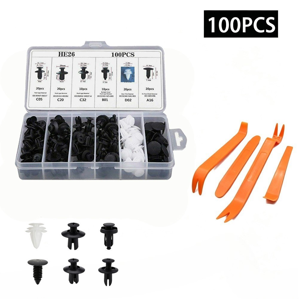 100PCS Automotive Clips Car Retainer Clips Pin Rivet Bumper Kit For Toyota