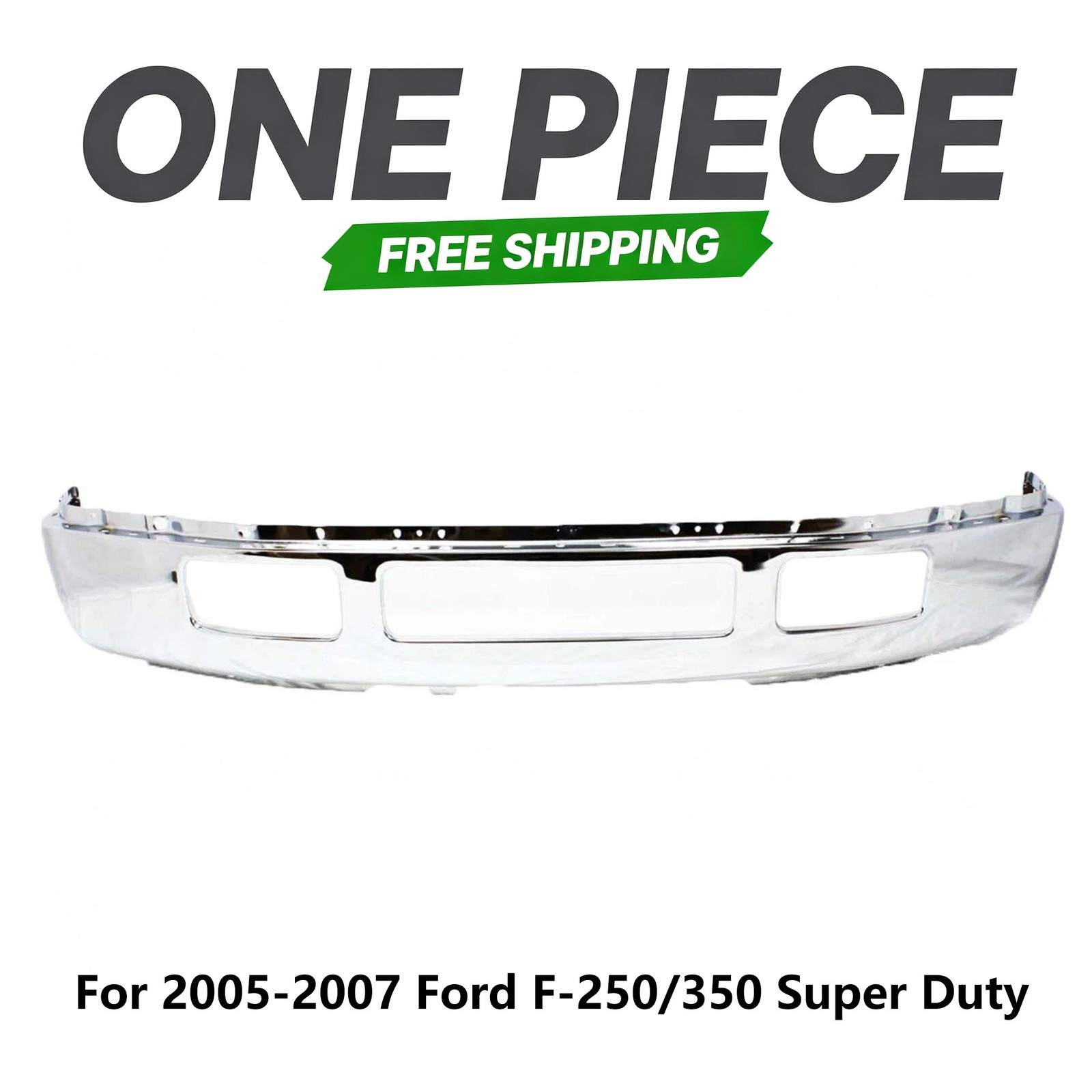 For Ford F250 F350 Super Duty 2005-2007 2006 Chrome Front Bumper Face Bar Steel