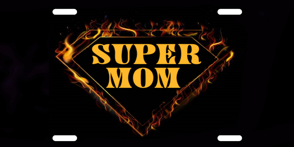 SUPER MOM SUPERMAN  License Plate 